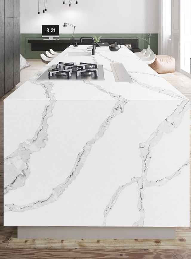 Natural Quartz Surfaces for kitchen countertops, bathroom vanities and more